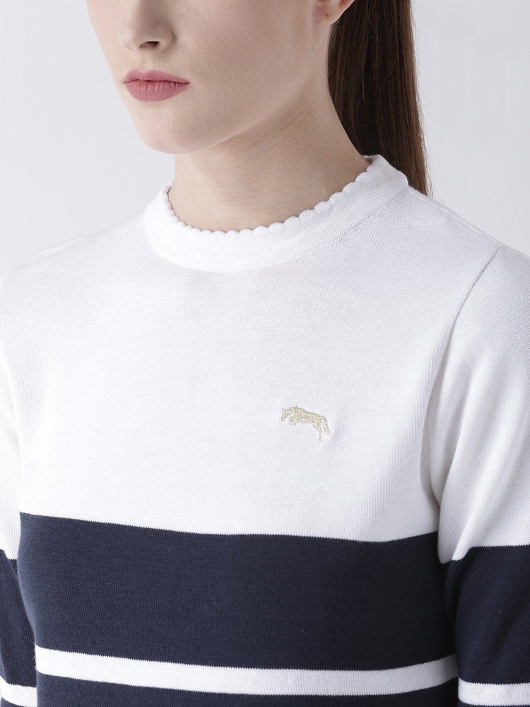 Women Cotton Casual Half Sleeve Navy Winter Sweaters - JUMP USA (1568774422570)