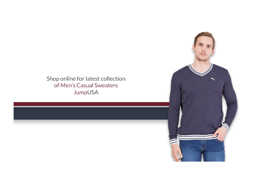 SHOP ONLINE FOR LATEST COLLECTION OF MEN'S CASUAL SWEATERS
