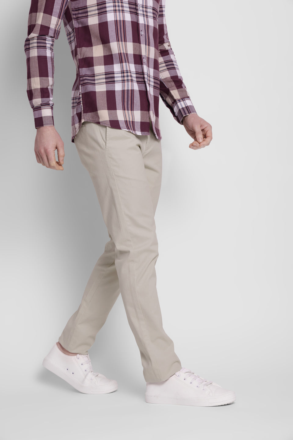 JUMP USA Men Beige Premium Cotton Slim Fit Sustainable Chinos