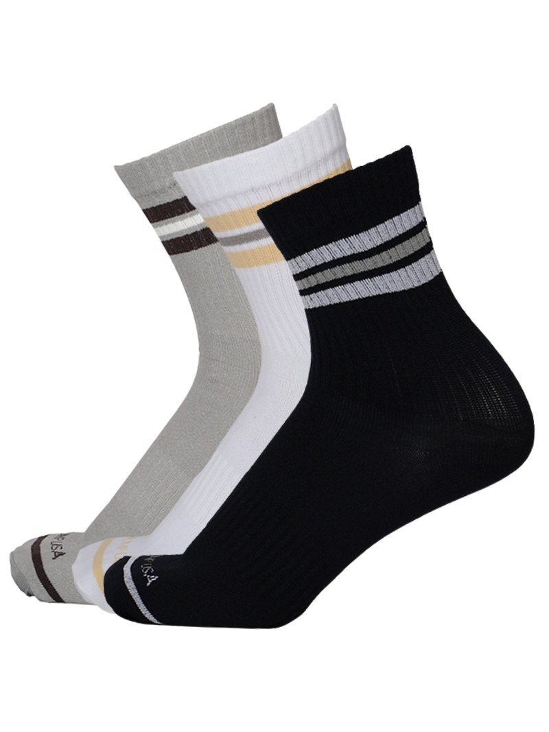 Jump USA Classic Stripe Crew Socks (Set of 3)
