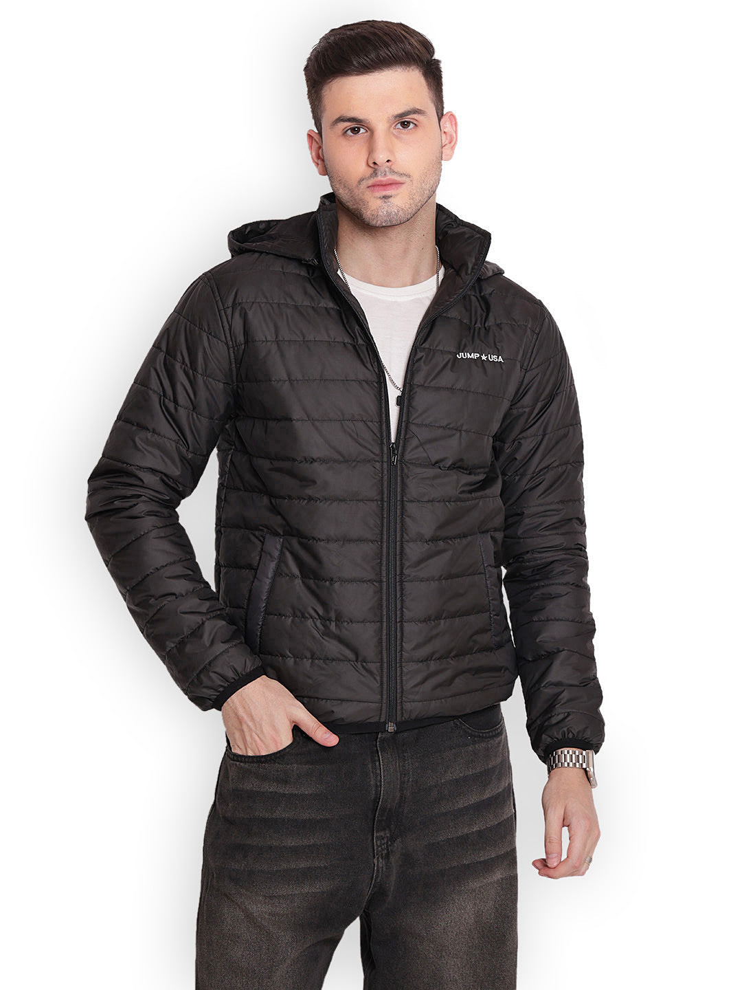 JUMP USA Men Water Resistant Bomber Jacket