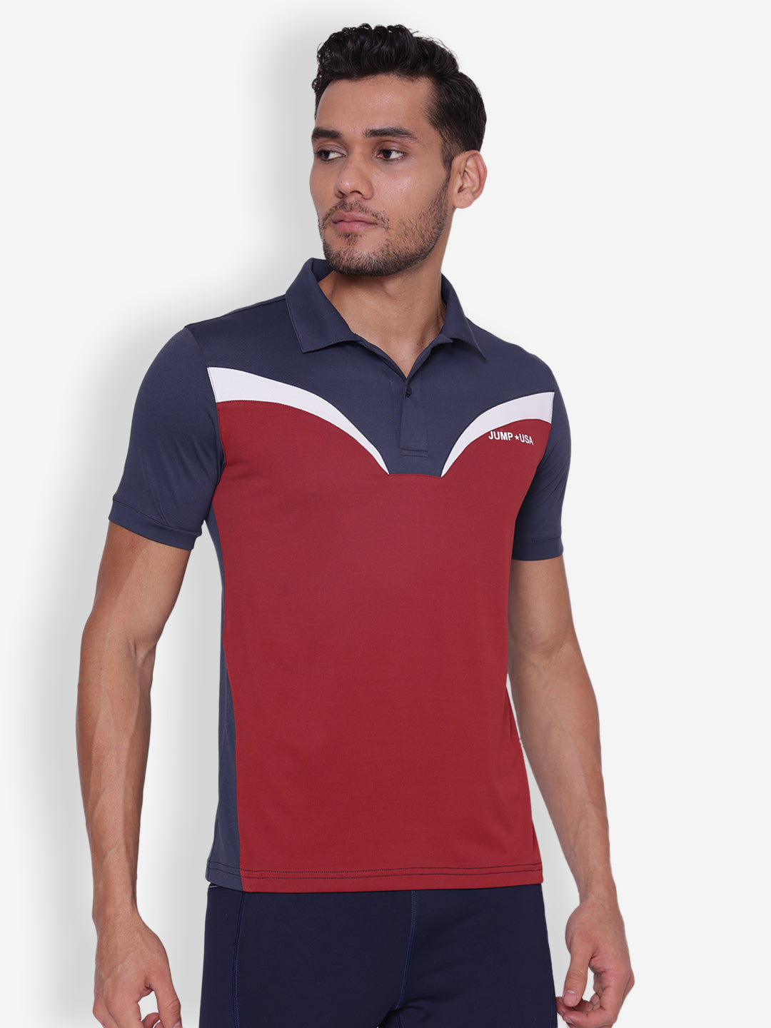 JUMP USA Mens High Neck Half Sleeve T-shirt