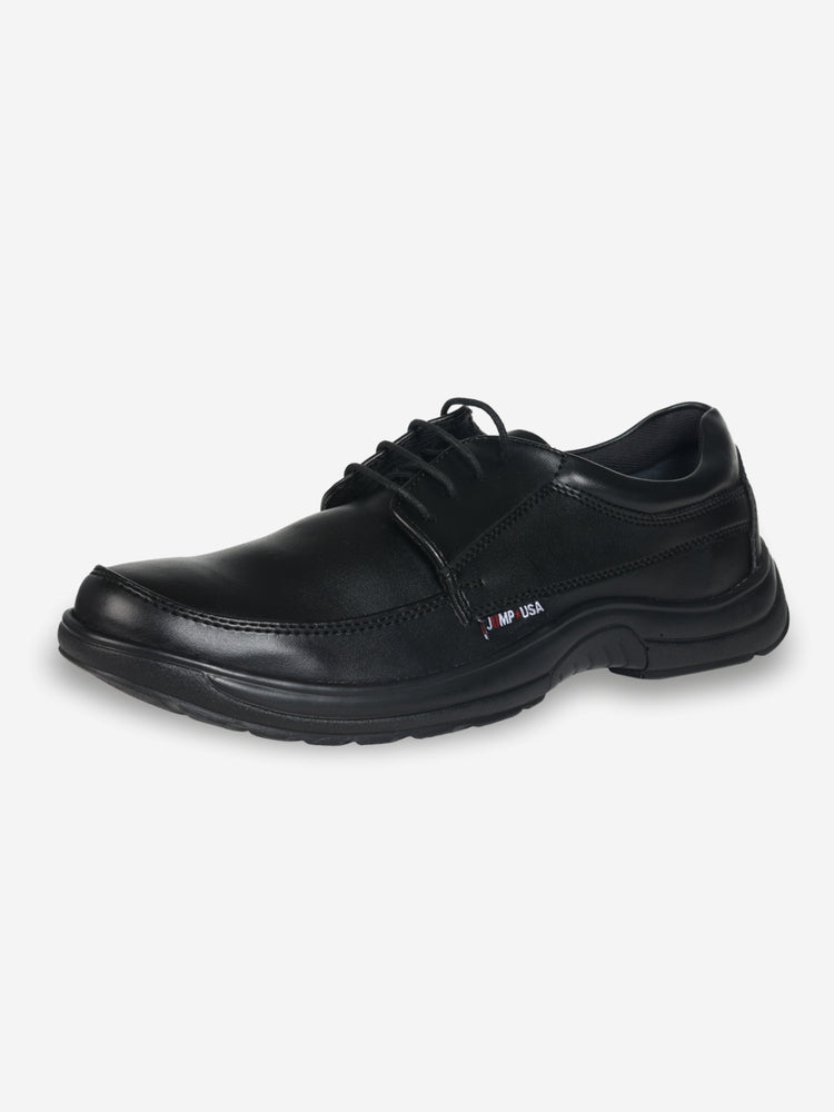 JUMP USA Men's Black Leather Casual Shoes