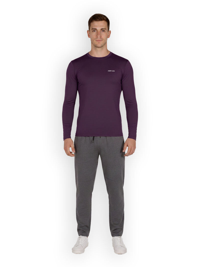 Jump USA Men's Icefil Round Neck Full Sleeves Compression Fit T-Shirt