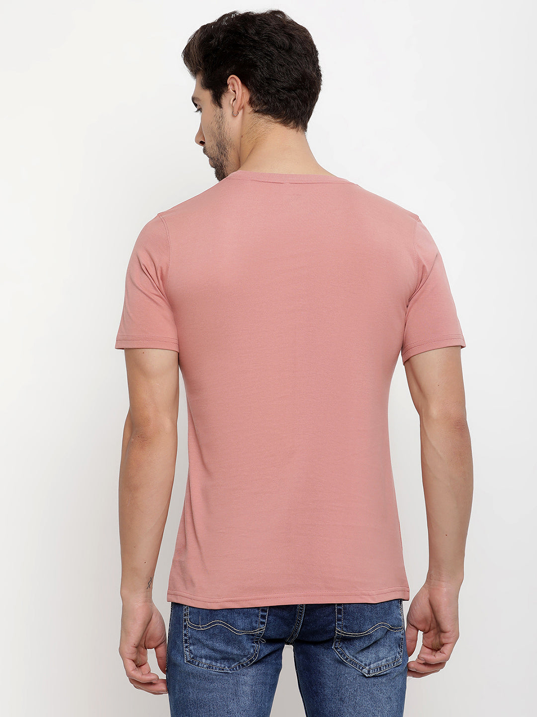 JUMP USA Men's Solid Round Neck T-shirt