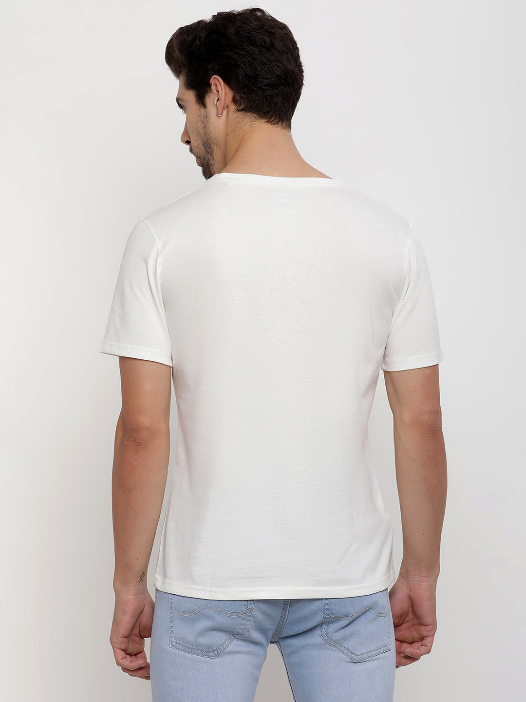 JUMP USA Men's Solid Round Neck T-shirt