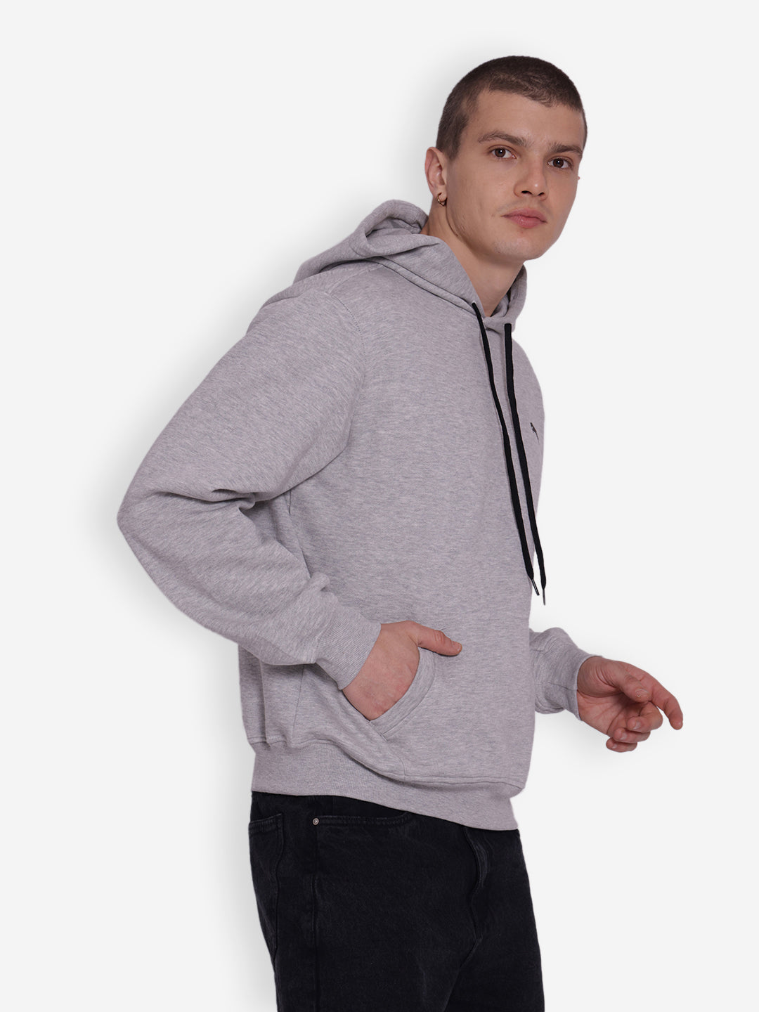 JUMP USA Mens Solid Grey Hoodie