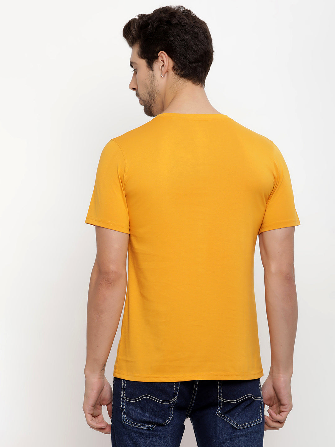 JUMP USA Men's Solid Round Neck T-shirt