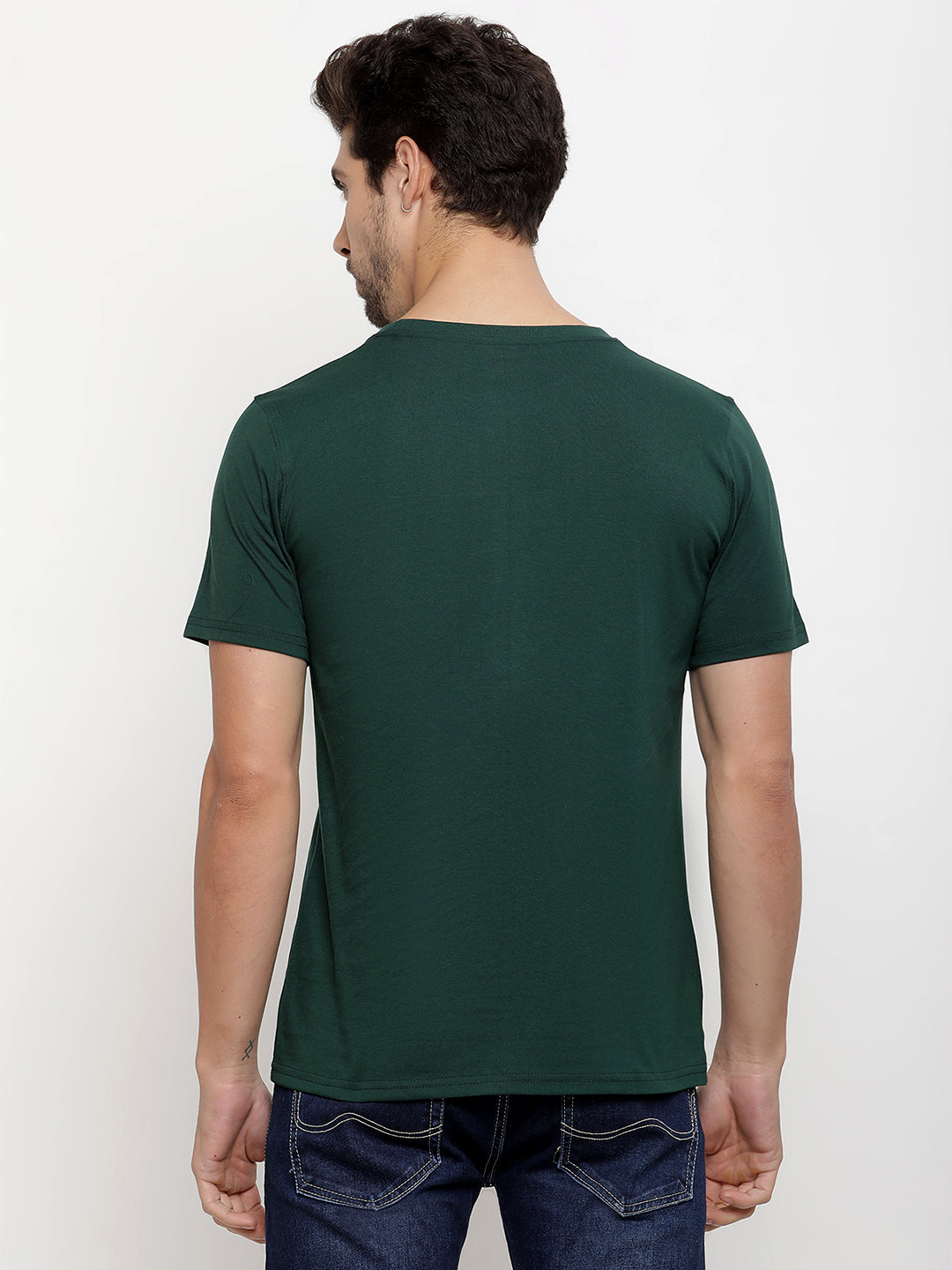 JUMP USA Men's Solid Round Neck T-shirt