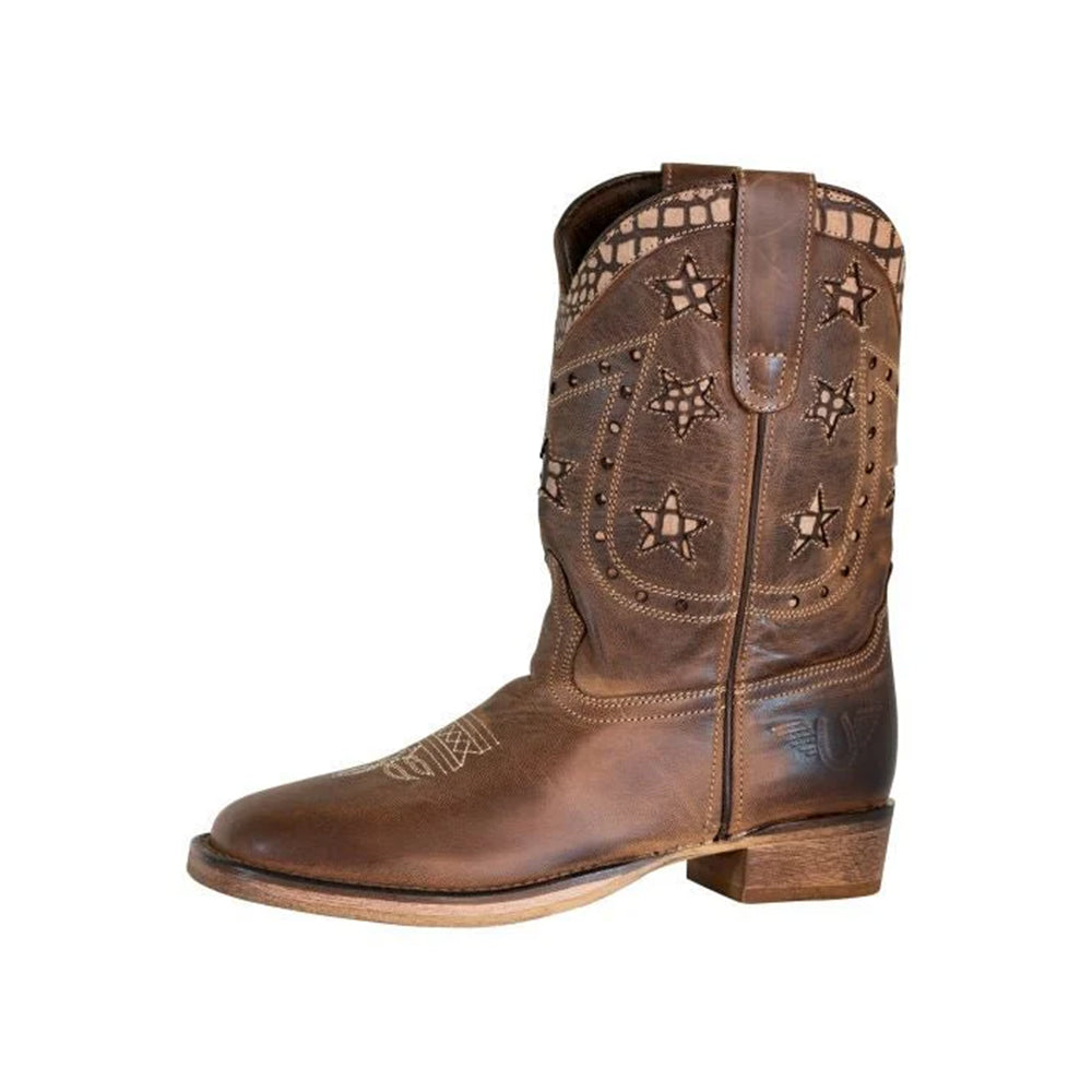 TuffRider Youth Rocky Mountain Star Snake Printed Square Toe Western Boots