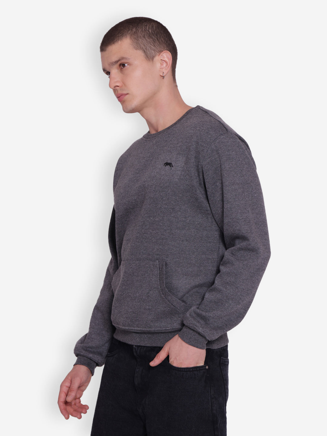 JUMP USA Men's Solid Pullover Sweatshirt