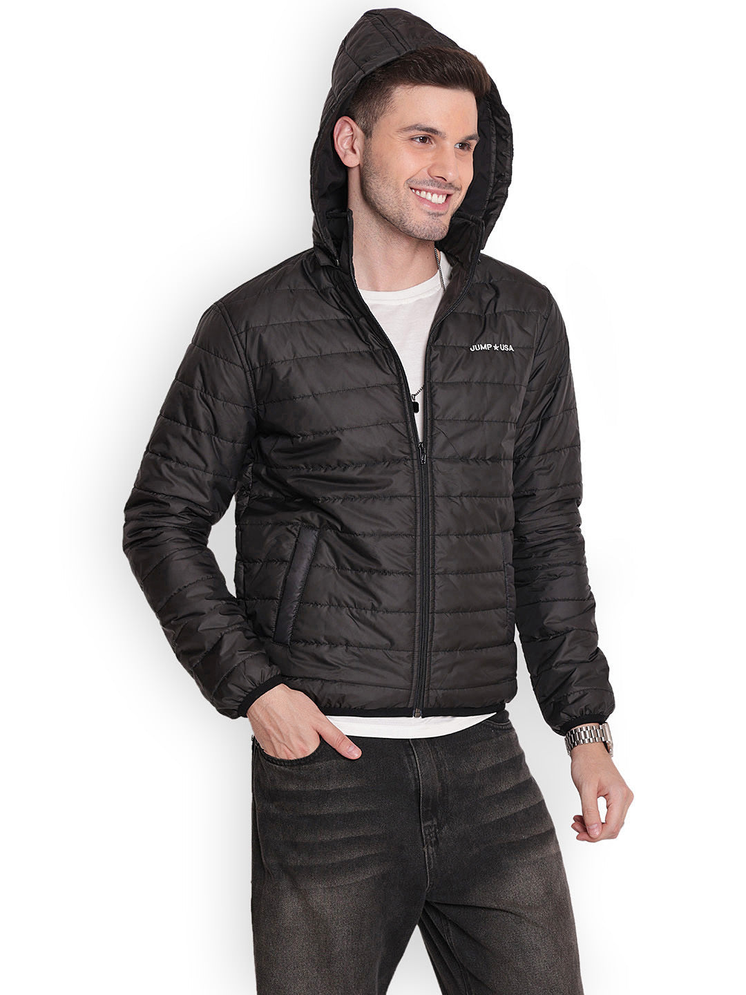 JUMP USA Men Water Resistant Bomber Jacket