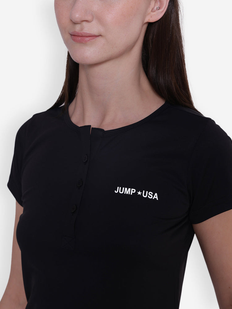 JUMP USA Women Short Sleeve  Round Neck T-Shirt