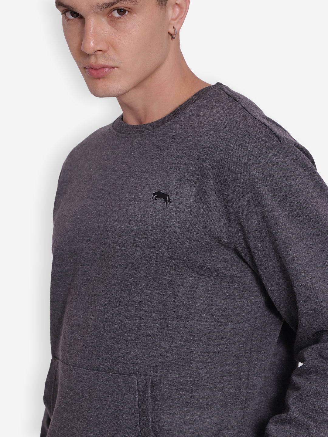 JUMP USA Men's Solid Pullover Sweatshirt