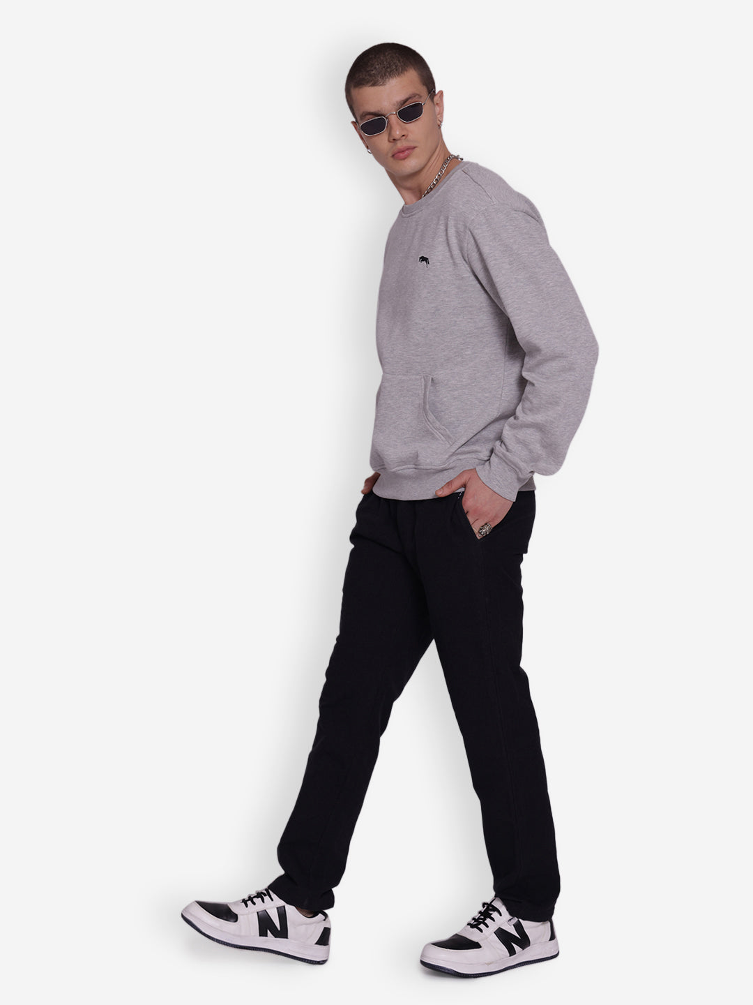 JUMP USA Men's Solid Pullover Sweatshirt