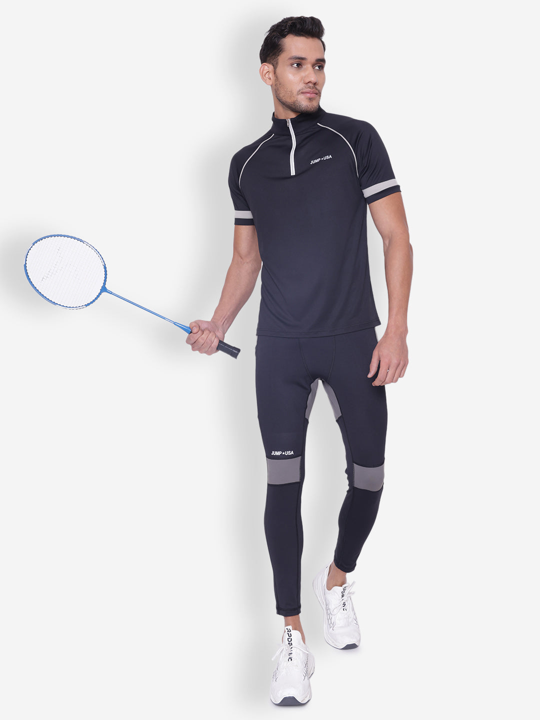 JUMP USA Men's High Neck Half Sleeve T-shirt