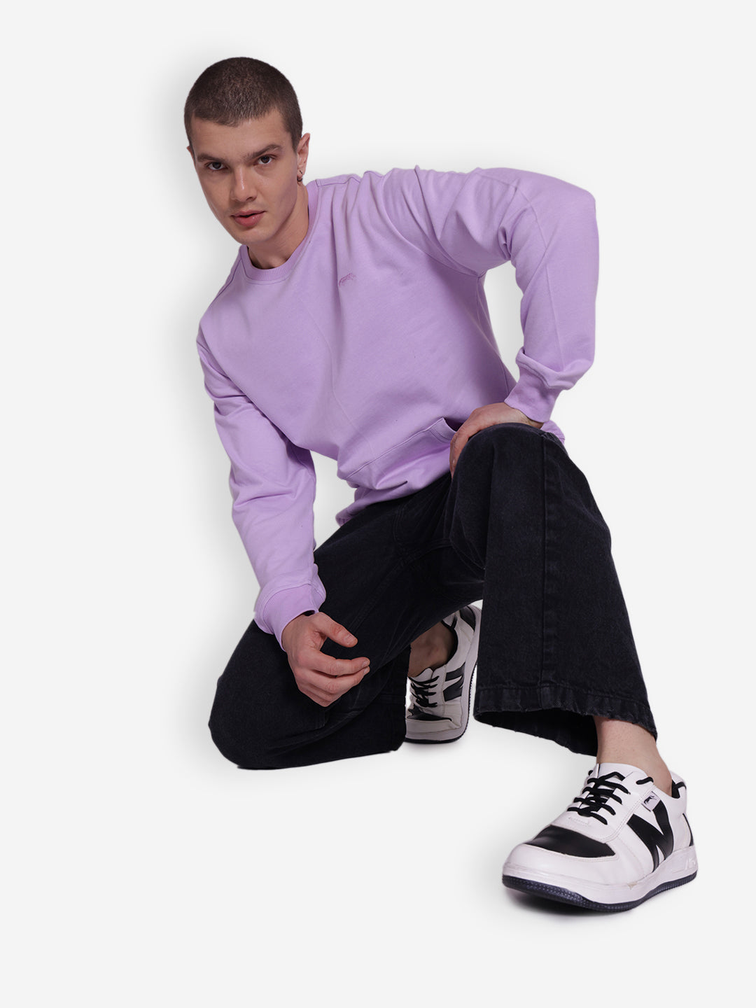 JUMP USA Men's Solid Pullover Sweatshirt