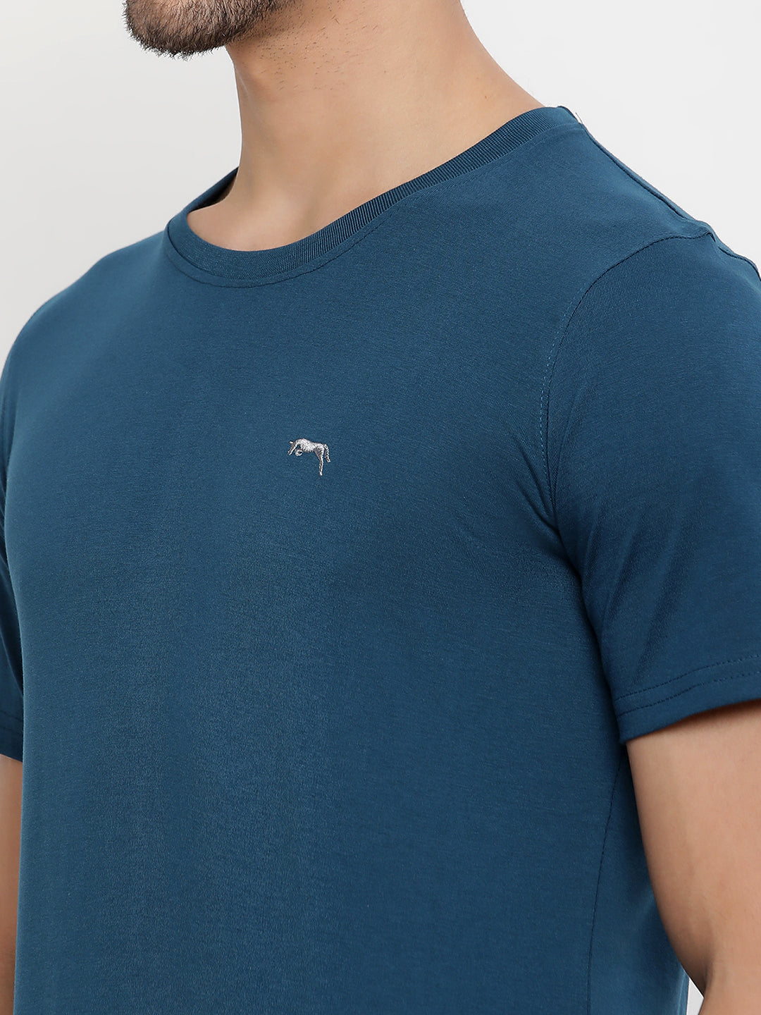 JUMP USA Men's Solid Round Neck T-shirt