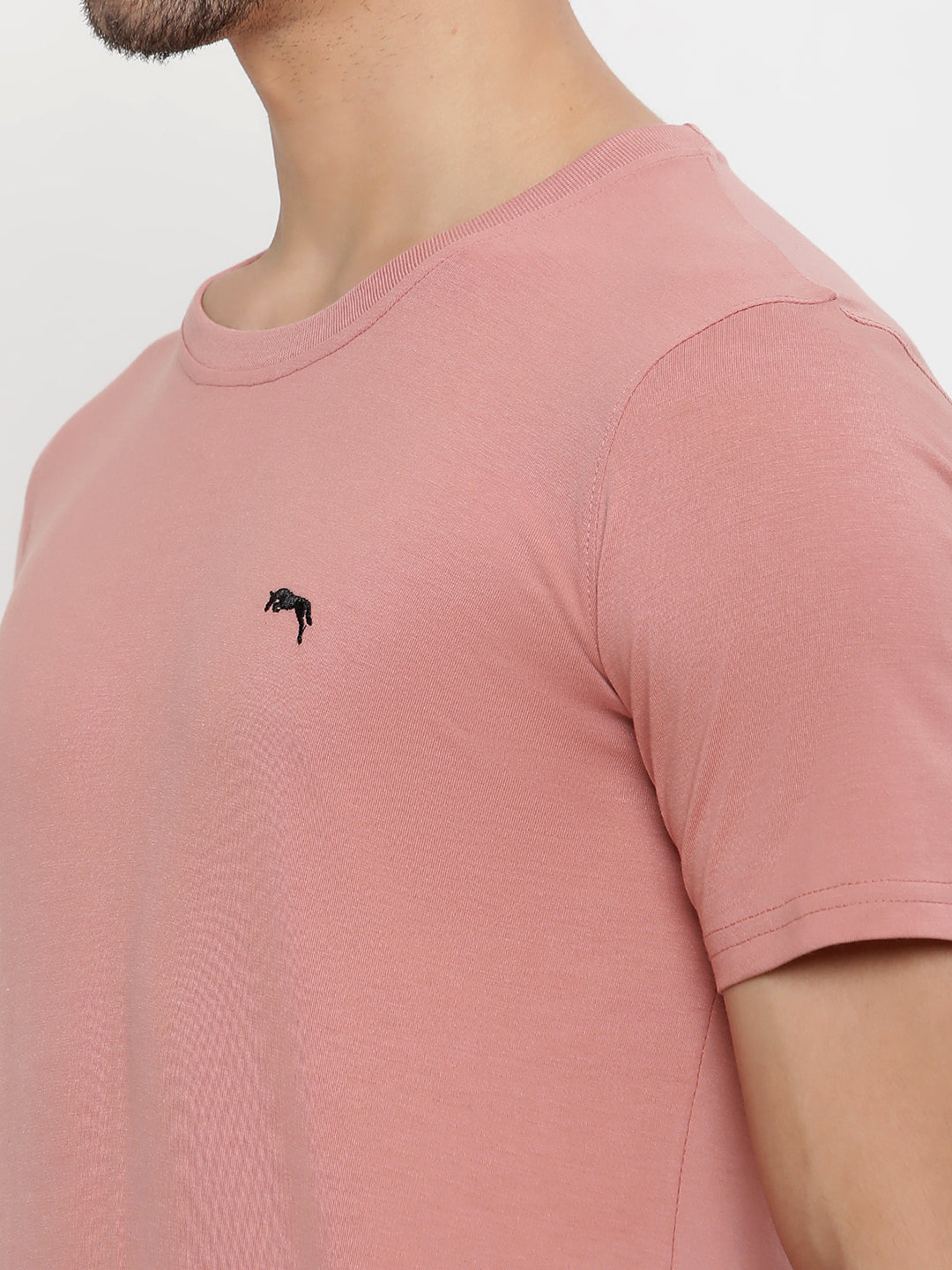 JUMP USA Men's Solid Round Neck T-shirt