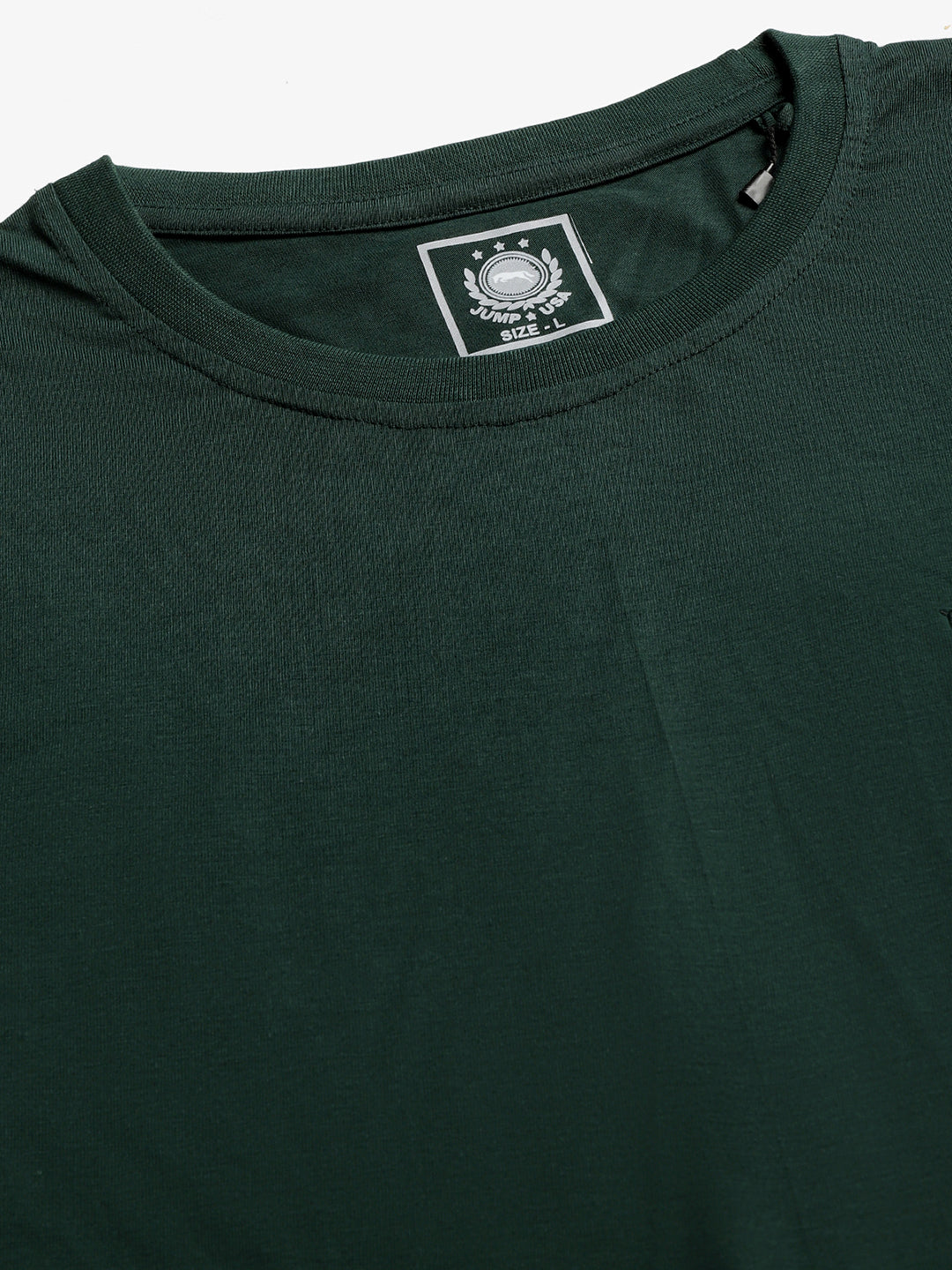 JUMP USA Unisex Solid Round Neck Cotton T-shirt