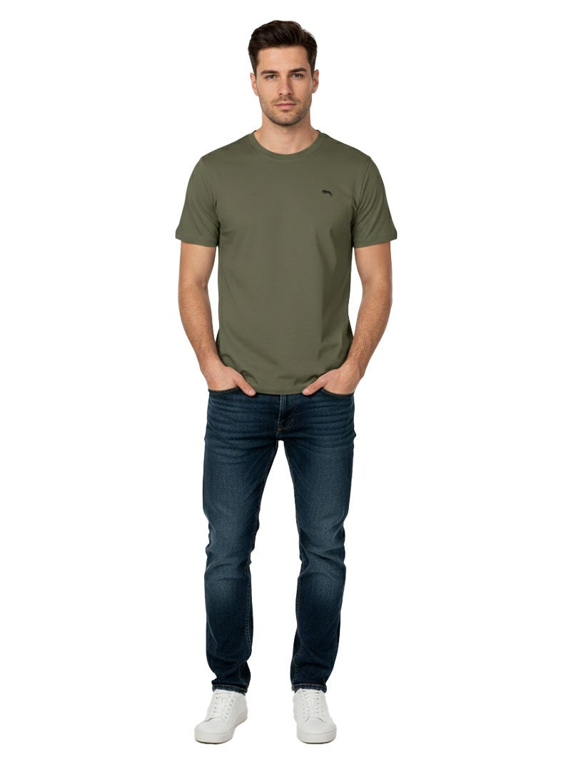 JUMP USA Men's Solid Round Neck T-shirt