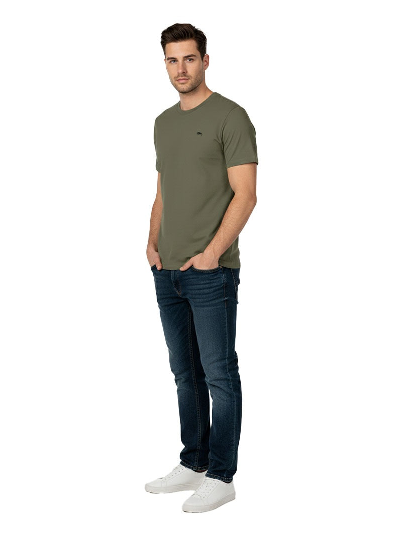JUMP USA Men's Solid Round Neck T-shirt