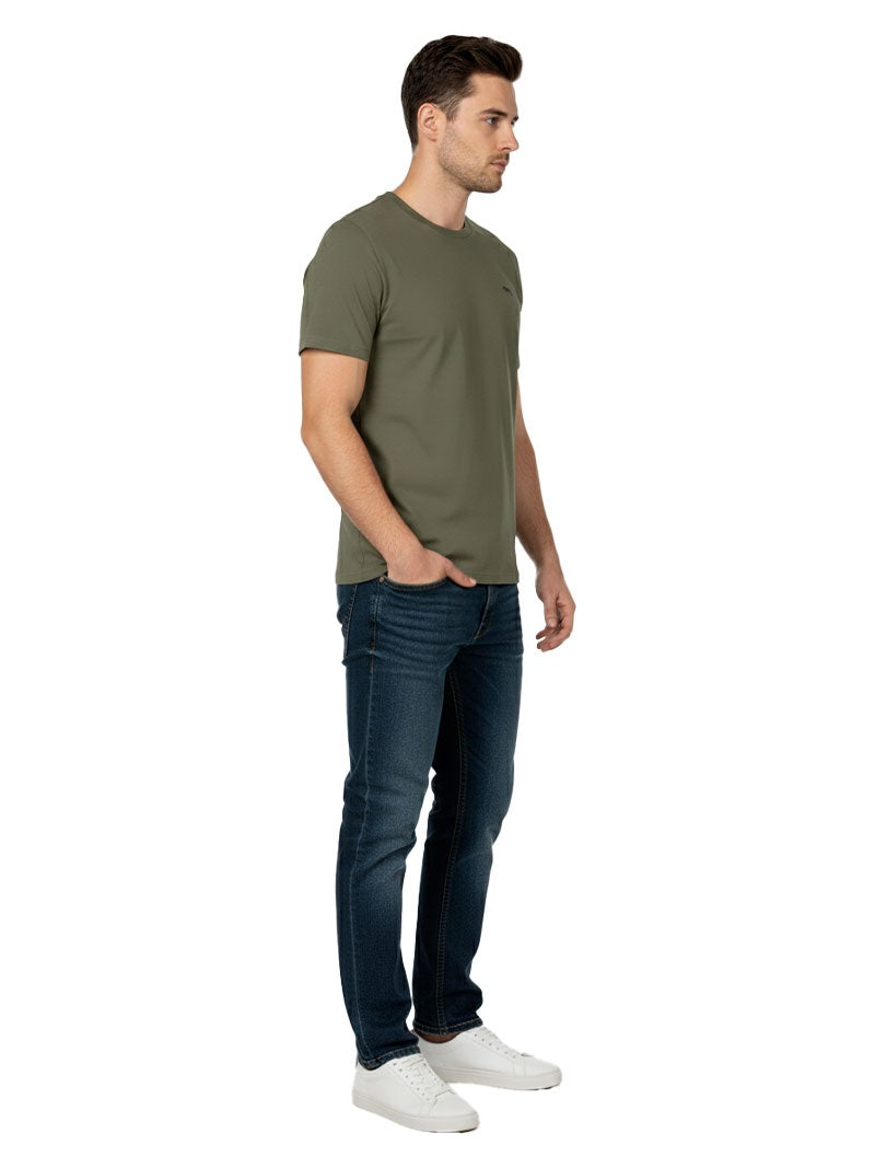 JUMP USA Men's Solid Round Neck T-shirt