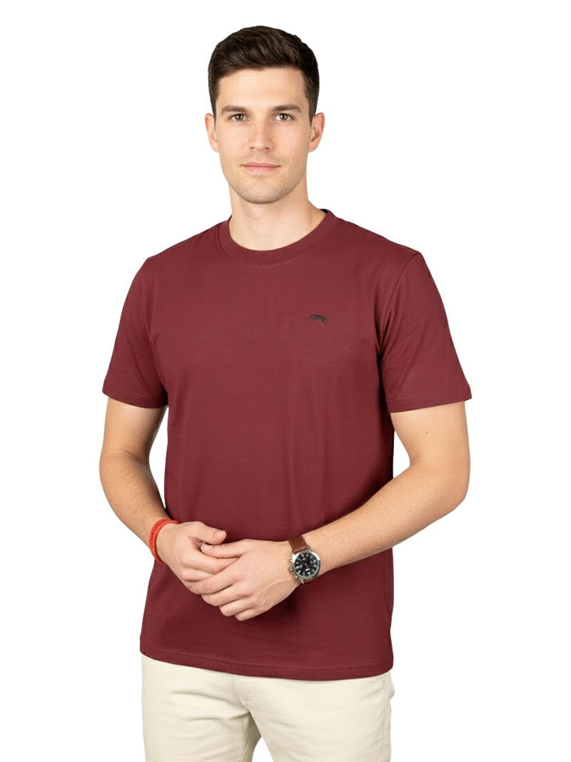 JUMP USA Men's Solid Round Neck T-shirt