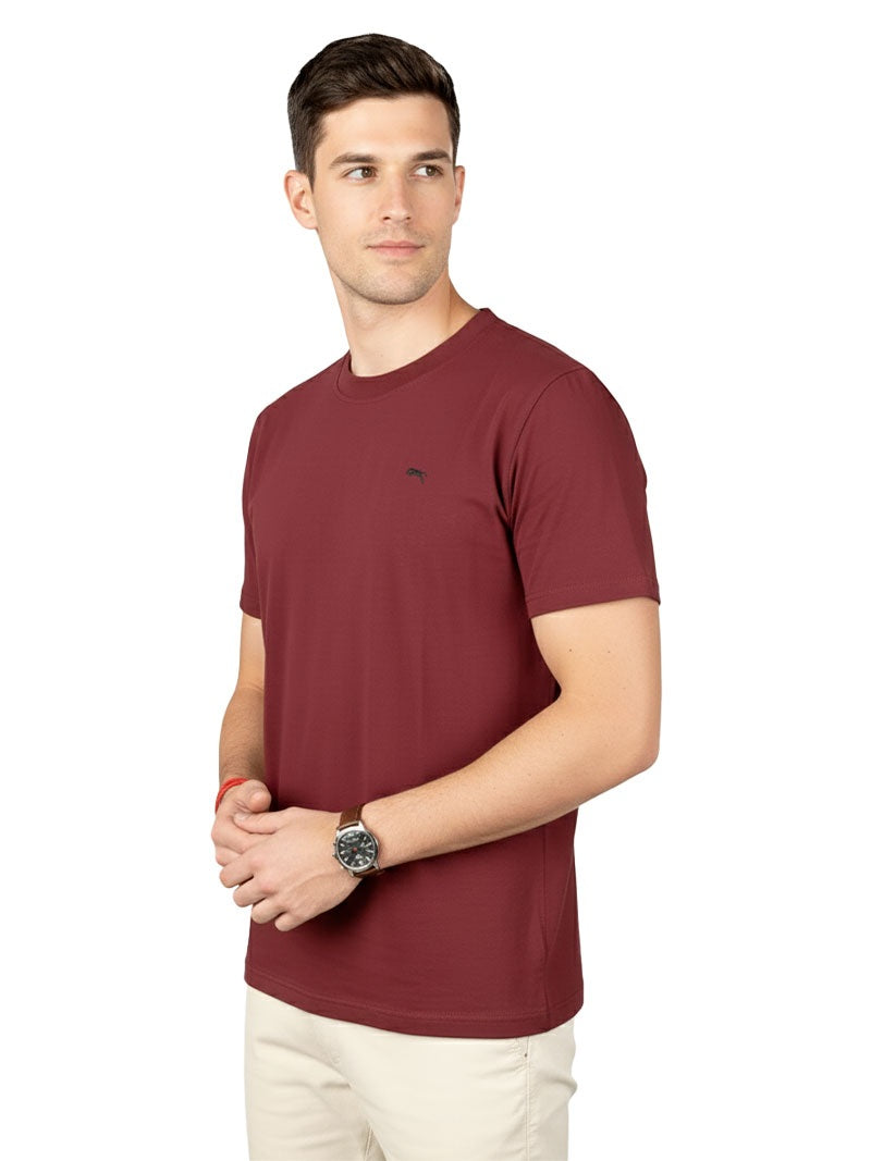 JUMP USA Men's Solid Round Neck T-shirt