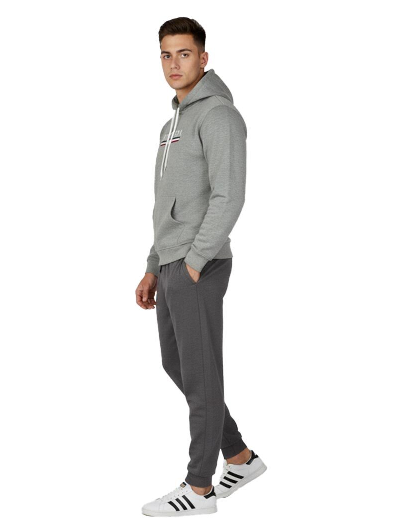 JUMP USA Men Solid Hooded Sweatshirt LT.GREY