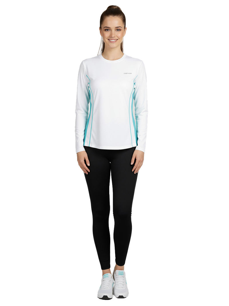JUMP USA Women’s Quick-Dry Long Sleeve Sports T-Shirt for Running & Gym