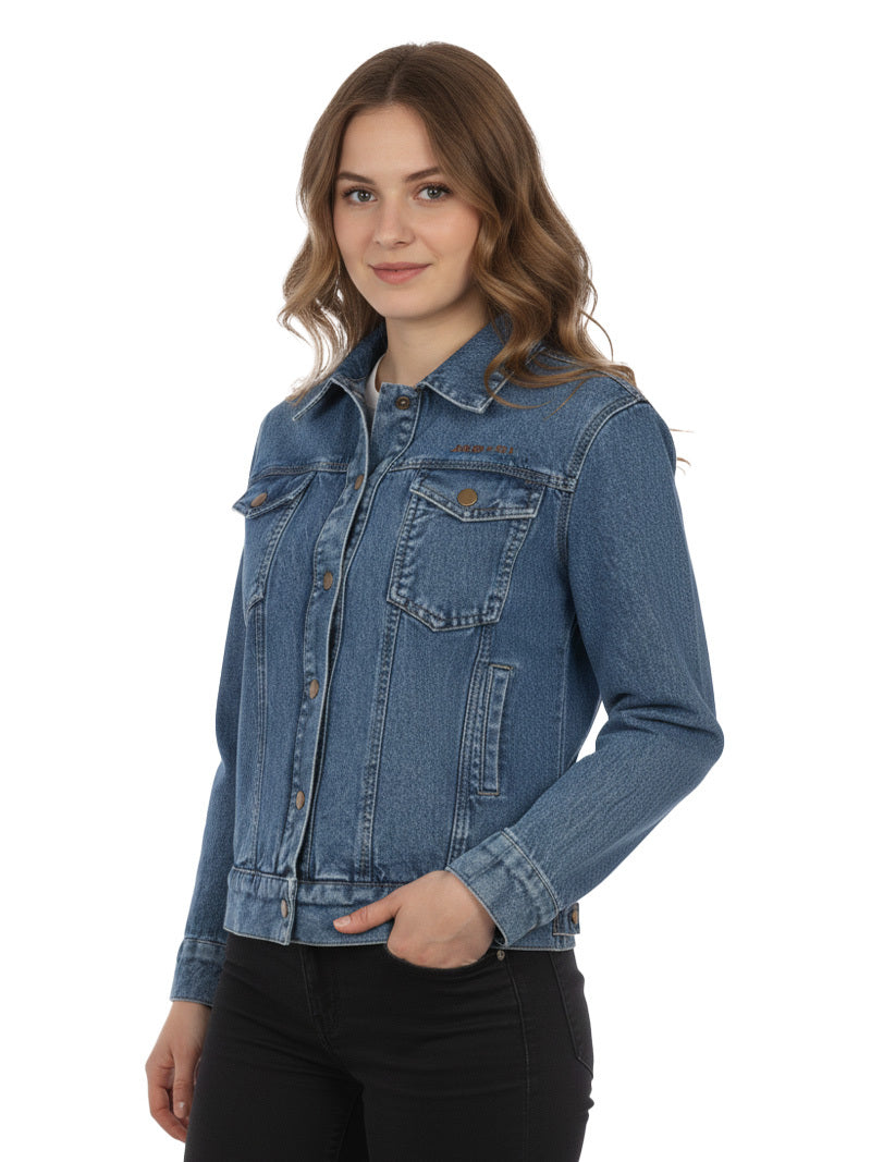 Jump USA Women’s Regular Fit Everyday Denim Jacket