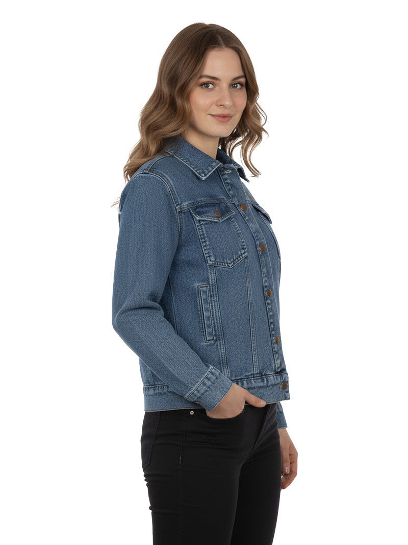 Jump USA Women’s Regular Fit Everyday Denim Jacket