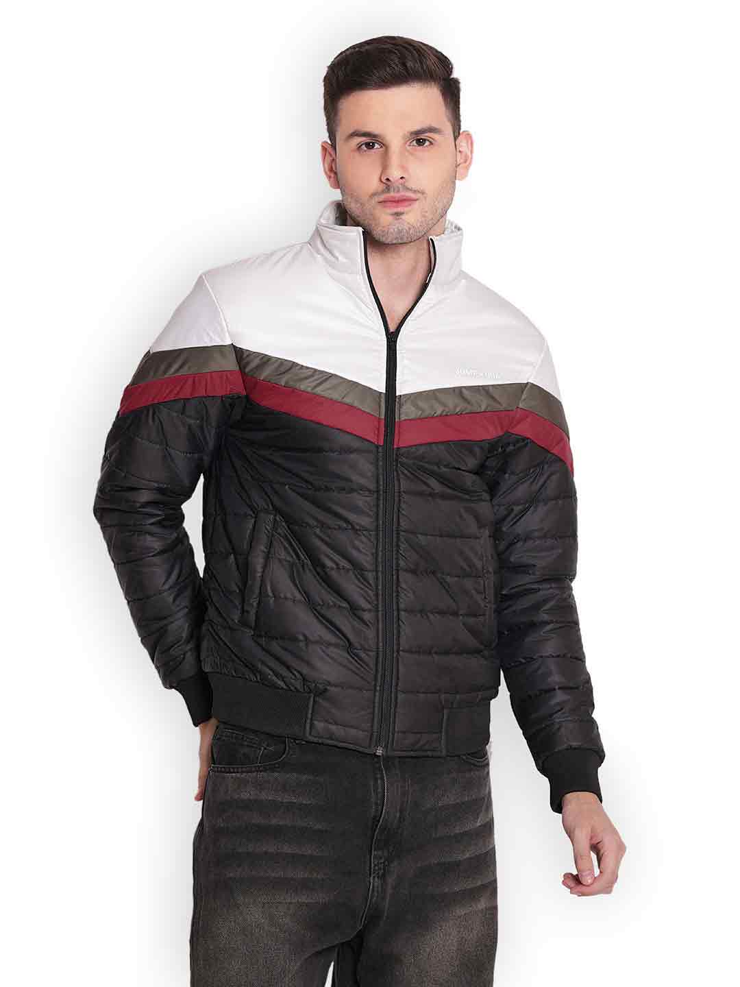 JUMP USA Men’s Colorblock Quilted Bomber Jacket