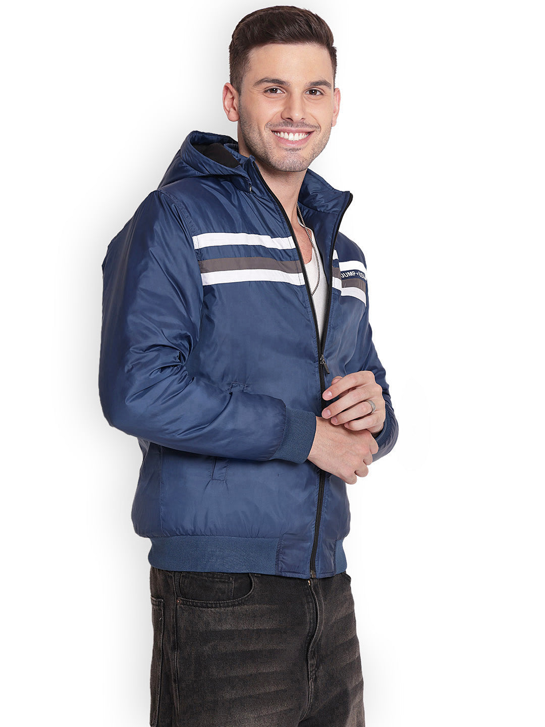 JUMP USA Men Olive Rapid-Dry Solid Sporty Jackets With Hood