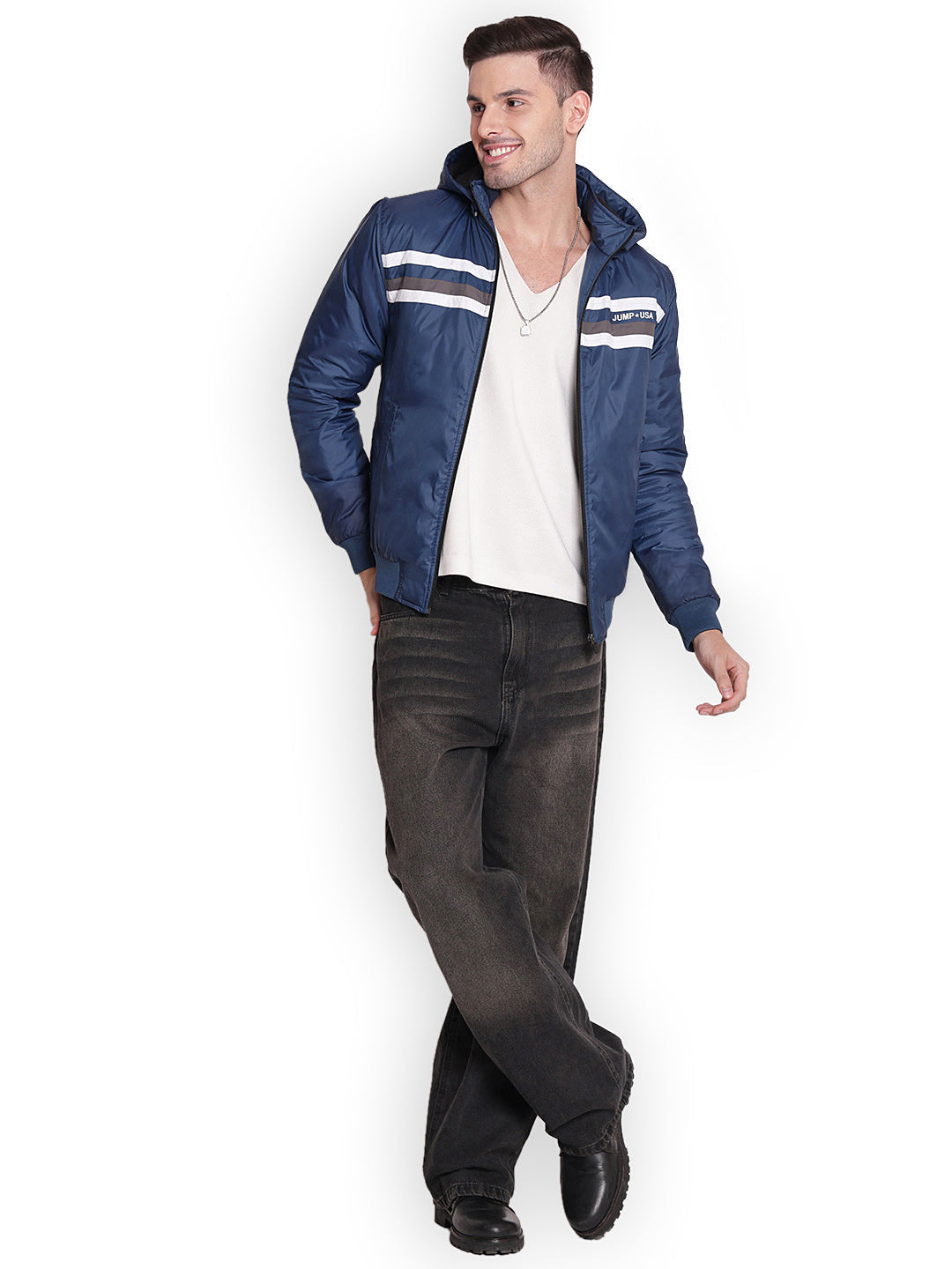 JUMP USA Men Olive Rapid-Dry Solid Sporty Jackets With Hood