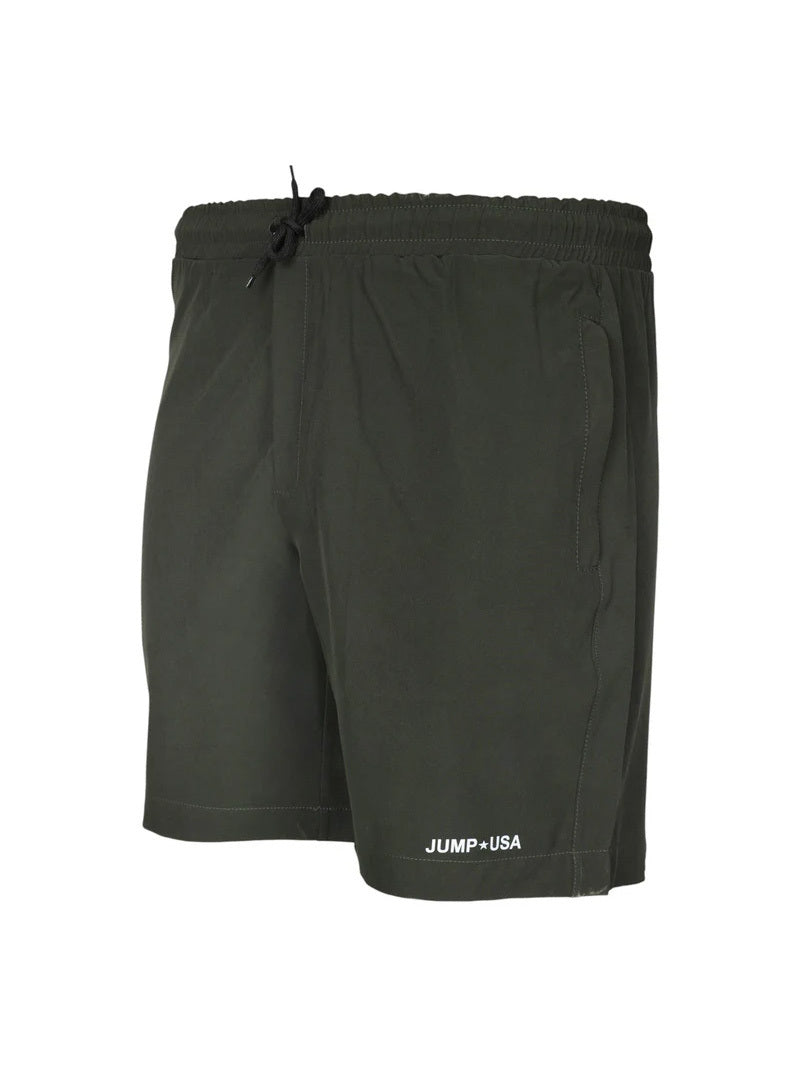 JUMP USA Men Olive Solid Regular Fit Sports Shorts