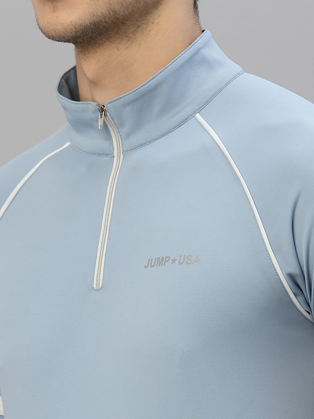 JUMP USA Men's High Neck Half Sleeve T-shirt