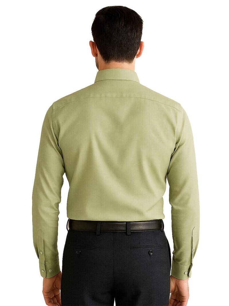 JUMP USA Men’s Pastel Green Linen Regular Fit Shirt