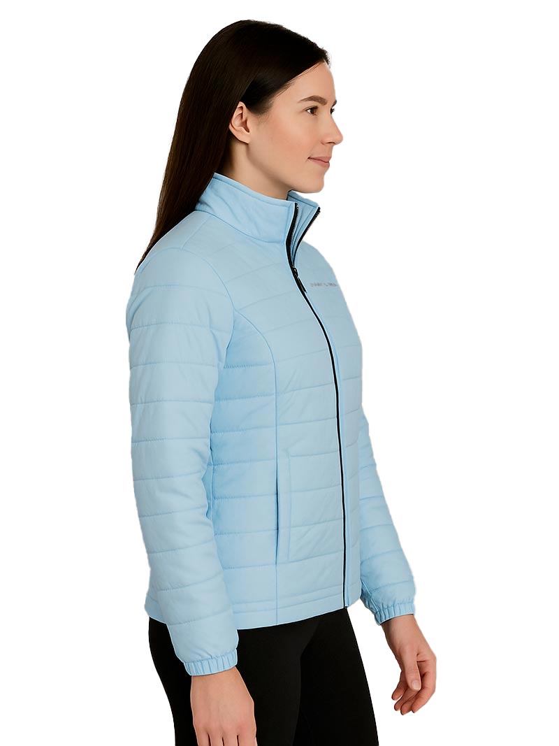 JUMP USA Women  Light Blue Solid Quilted Jacket
