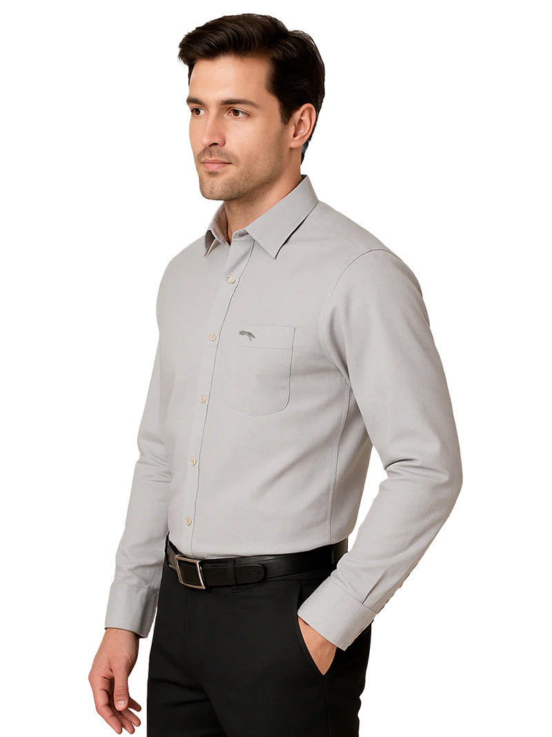 JUMP USA Men's Pastel Grey Regular Fit Shirt