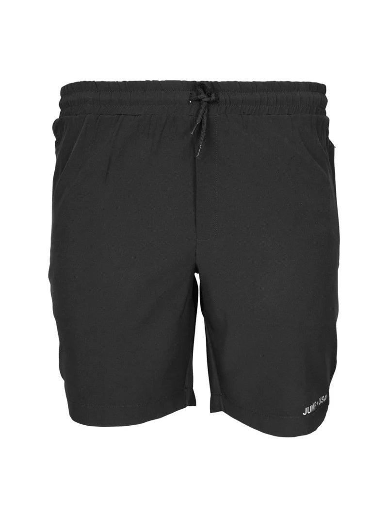 JUMP USA Men Black Solid Regular Fit Sports Shorts