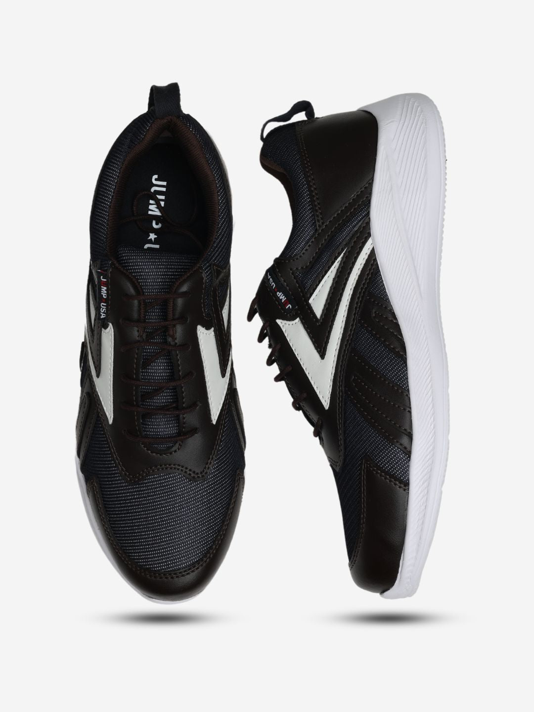 JUMP USA Men's Navy Blue & Brown  Artemis Sports Running Shoes