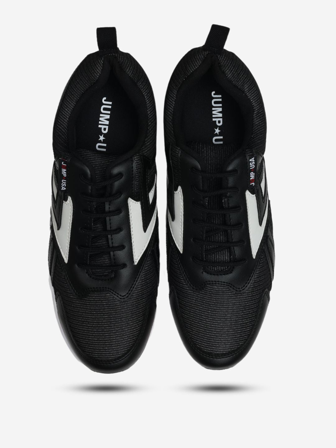 JUMP USA Men's Black & White Artemis Sports Running Shoes