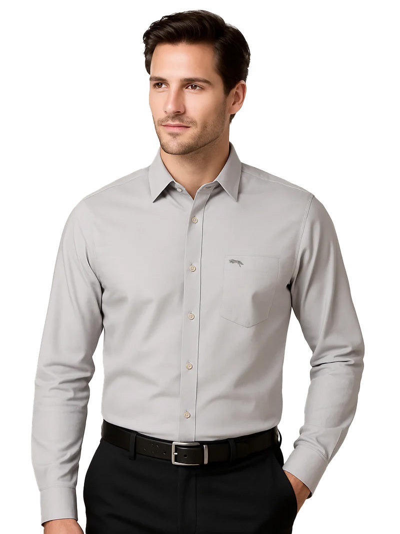 JUMP USA Men's Pastel Grey Regular Fit Shirt