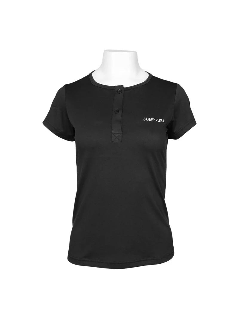 JUMP USA Women Short Sleeve Black Round Neck T-Shirt