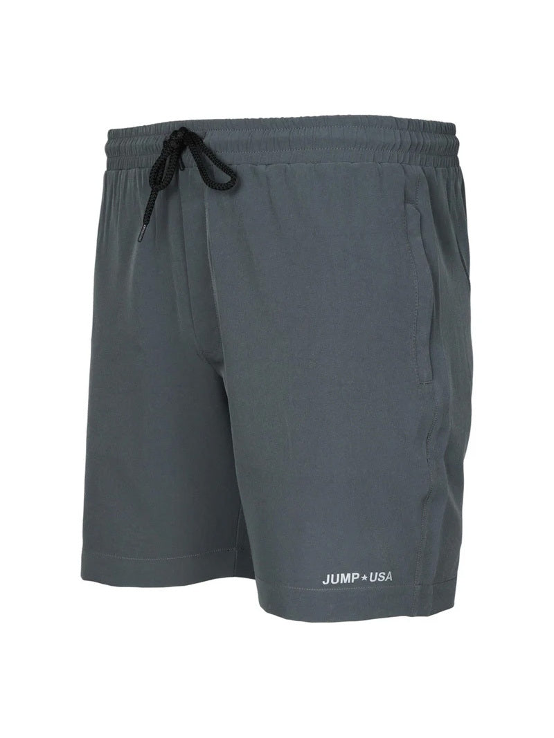 JUMP USA Men Charcoal Solid Regular Fit Sports Shorts