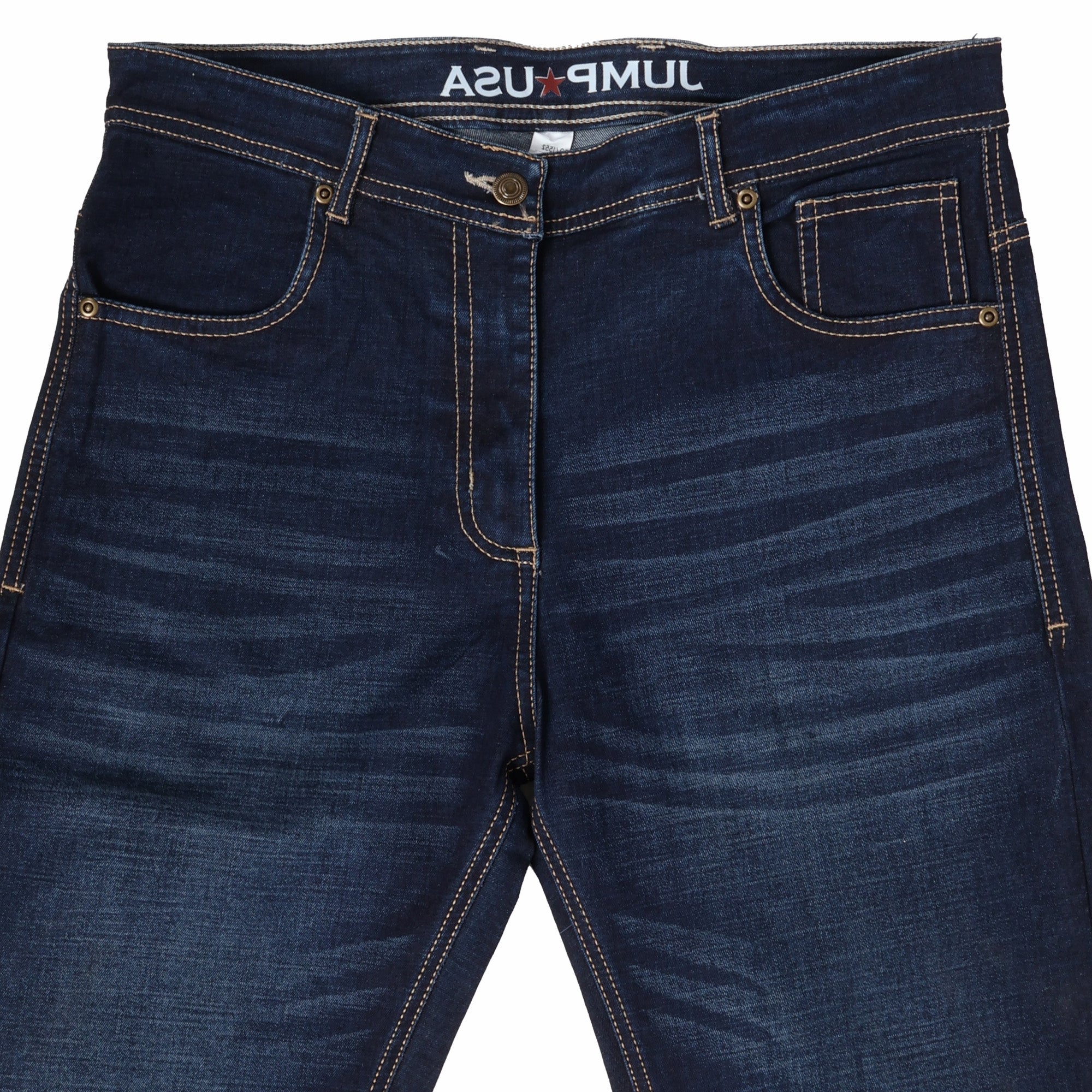 JUMP USA Men Dark Blue Relax Fit Mid-Rise Clean Look Stretchable Jeans