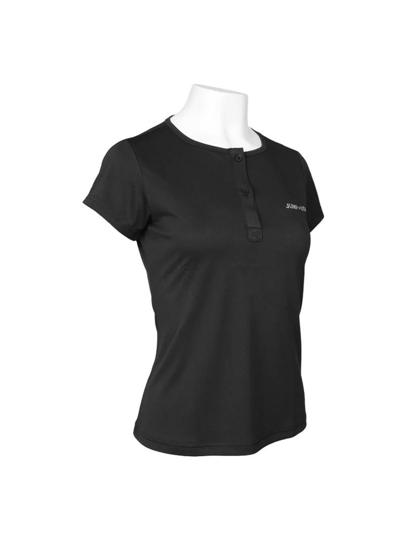 JUMP USA Women Short Sleeve Black Round Neck T-Shirt