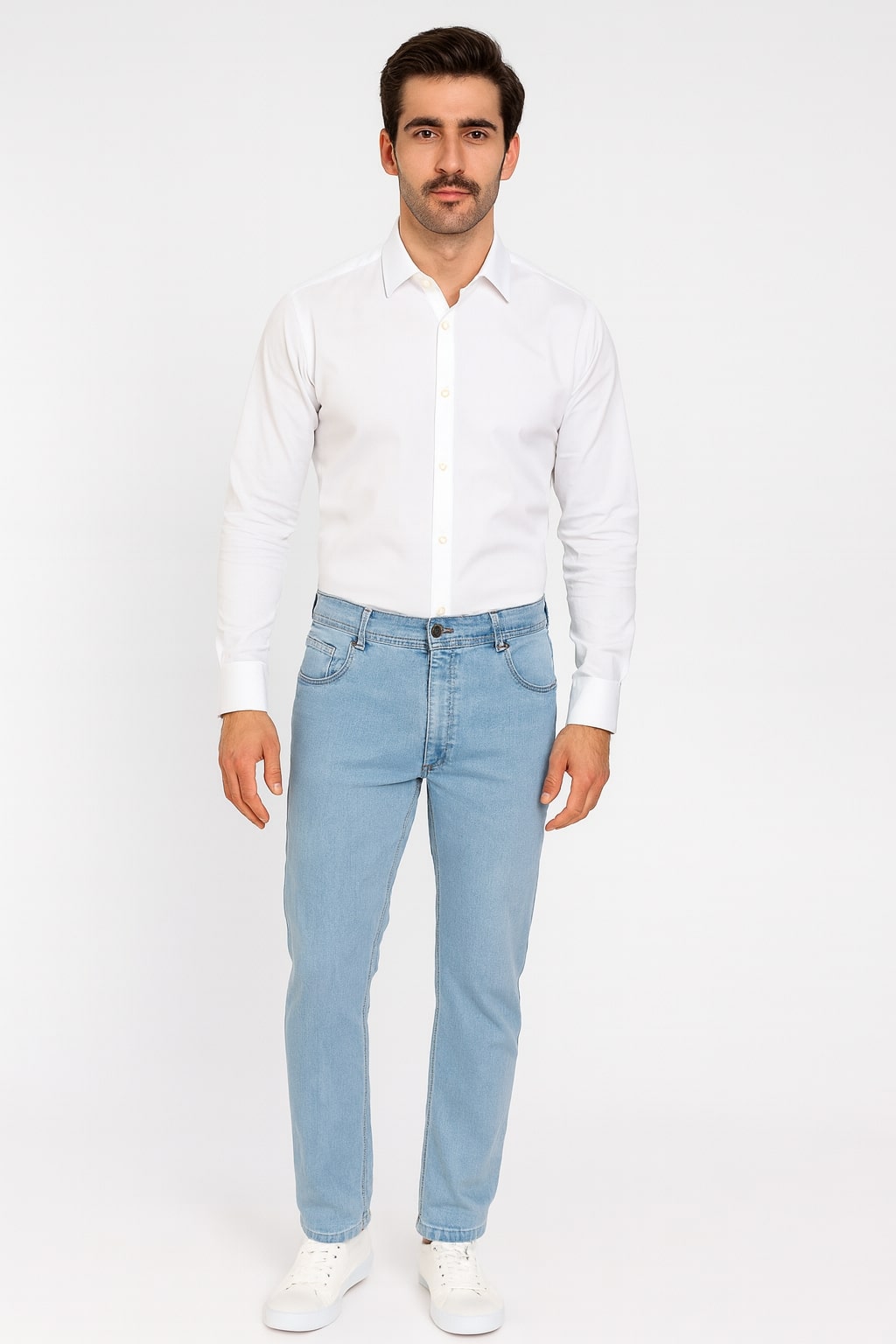 JUMP USA Men Blue Relax Fit Mid-Rise Clean Look Stretchable Jeans